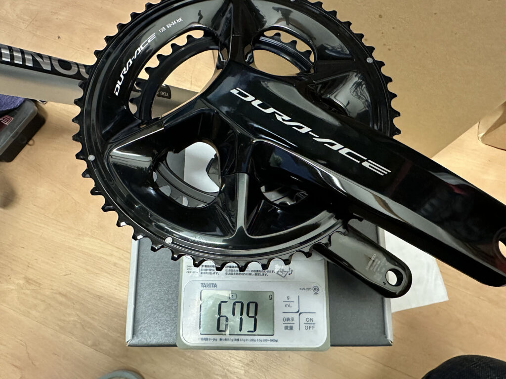 DURA-ACE クランク (FC-R9200) 50-34T 165mmの重量