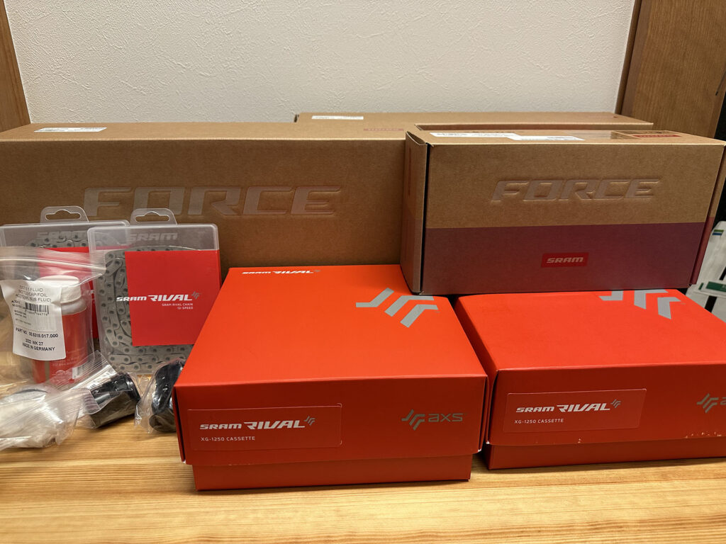到着したSRAM FORCE AXS D2(フロントシングル仕様)一式